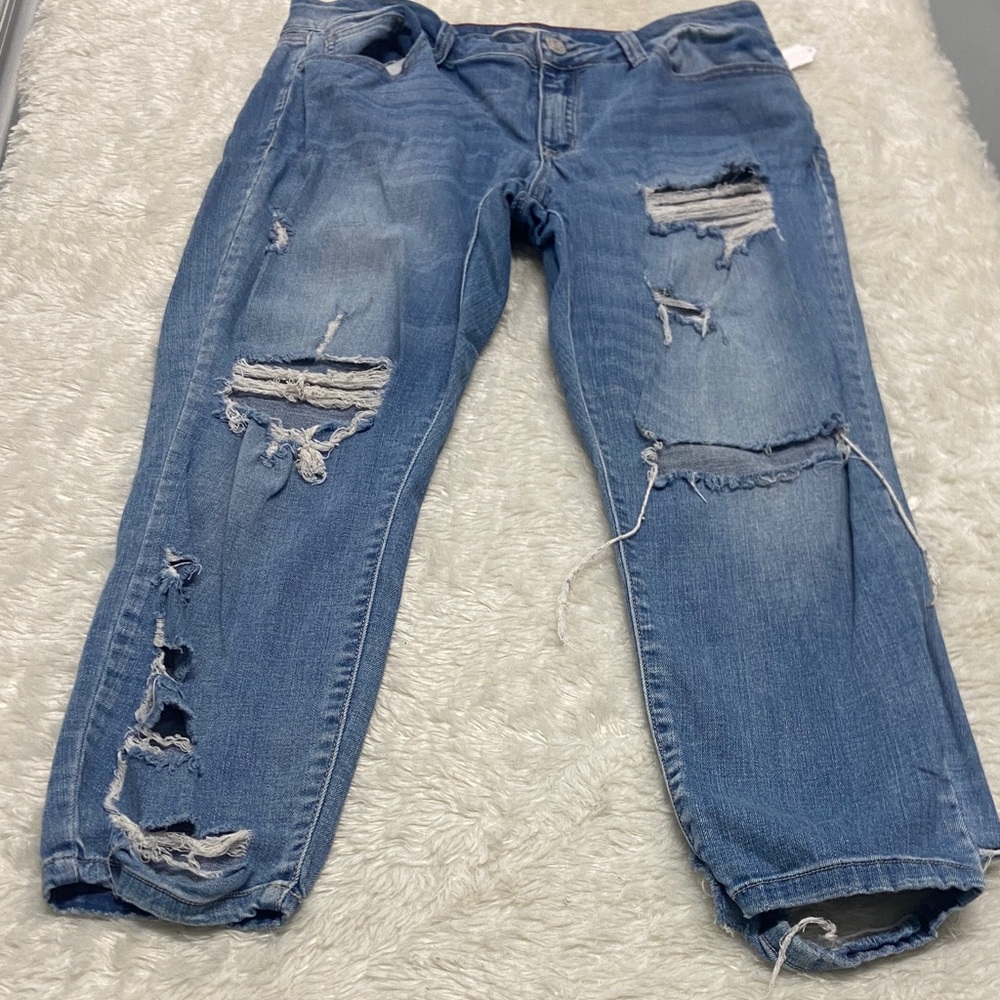 Refuge Blue Distressed Boyfriend Jeans